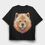 Chow Chow, Tricou Oversize Barbati (Unisex)