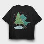 Trex Chistmas Tree, Tricou Oversize Barbati (Unisex)