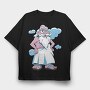 Oldman God Cartoon, Tricou Oversize Barbati (Unisex)