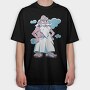 Oldman God Cartoon, Tricou Oversize Barbati (Unisex)