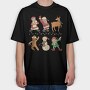 Christmas Characters Dancing, Tricou Oversize Barbati (Unisex)