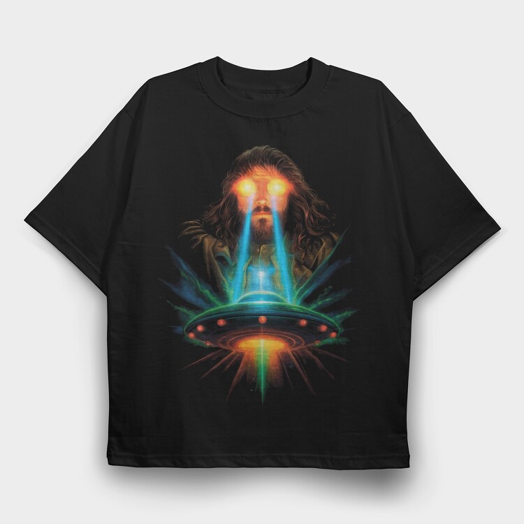 jesus and ufo, Tricou Oversize Barbati (Unisex)