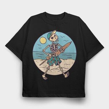 Skeleton Beach Sunshade, Tricou Oversize Barbati (Unisex)