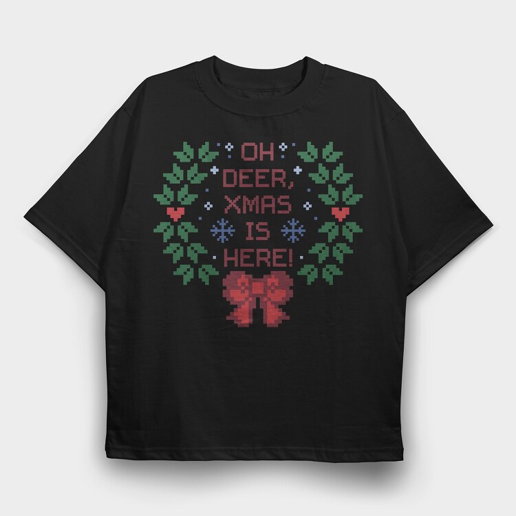 Ugly Sweater Oh Deer, Tricou Oversize Barbati (Unisex)