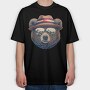 bear face with sunglasses, Tricou Oversize Barbati (Unisex)