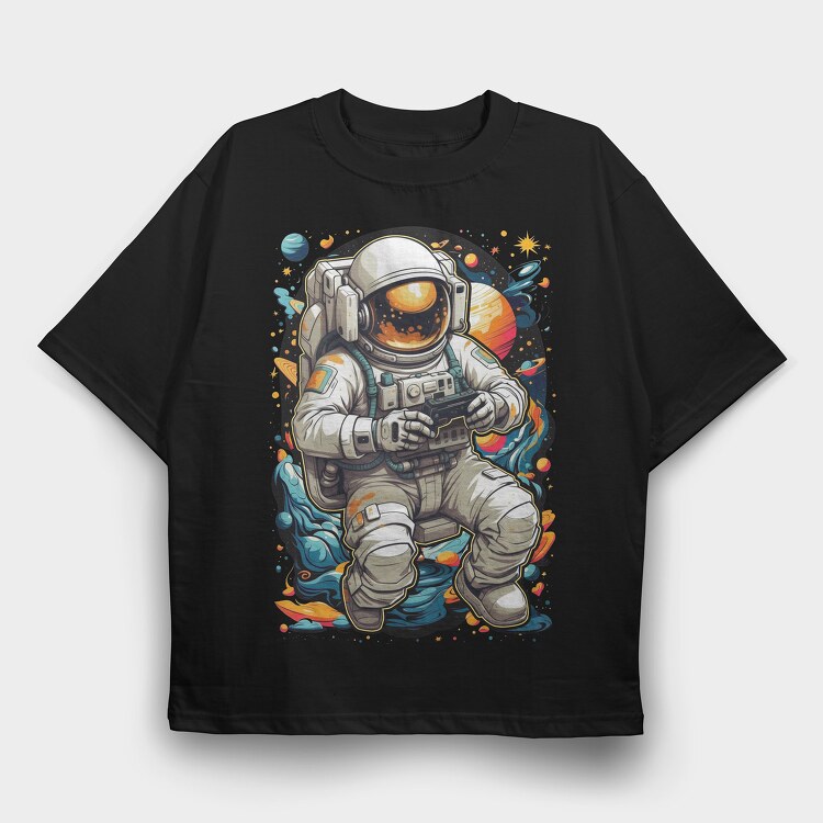 Gamer Astronaut, Tricou Oversize Barbati (Unisex)