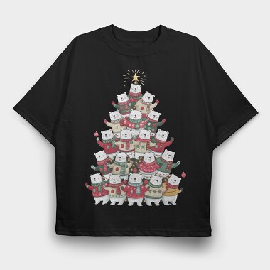 Bears Christmas Tree, Tricou Oversize Barbati (Unisex)