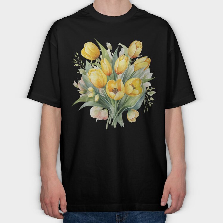 Bloom Spring Tulips, Tricou Oversize Barbati (Unisex)