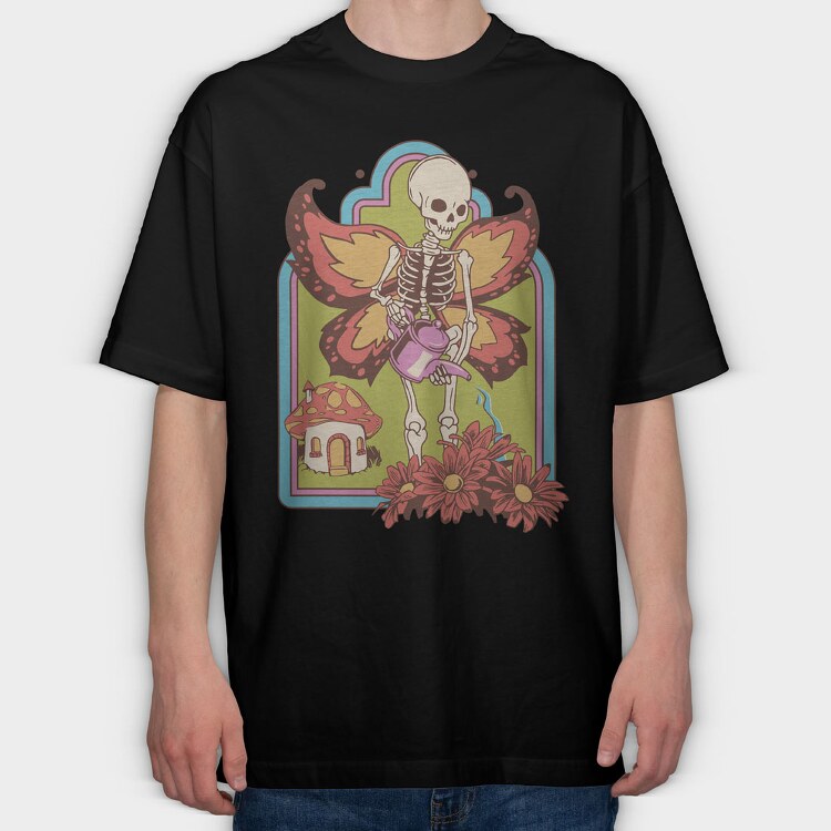 Skull Fairy, Tricou Oversize Barbati (Unisex)