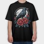Crow and Roses, Tricou Oversize Barbati (Unisex)