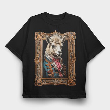 llama mozart, Tricou Oversize Barbati (Unisex)