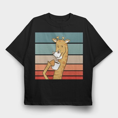 Giraffe Cofee, Tricou Oversize Barbati (Unisex)
