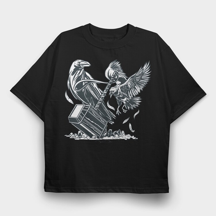 Crow Hammer, Tricou Oversize Barbati (Unisex)