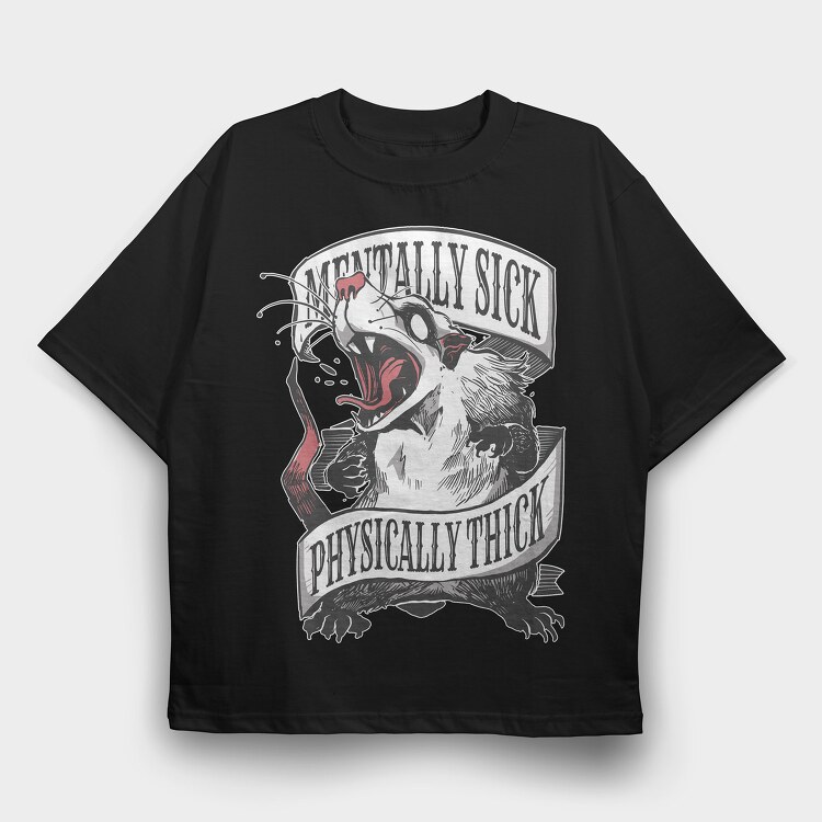 Possum Crazy, Tricou Oversize Barbati (Unisex)