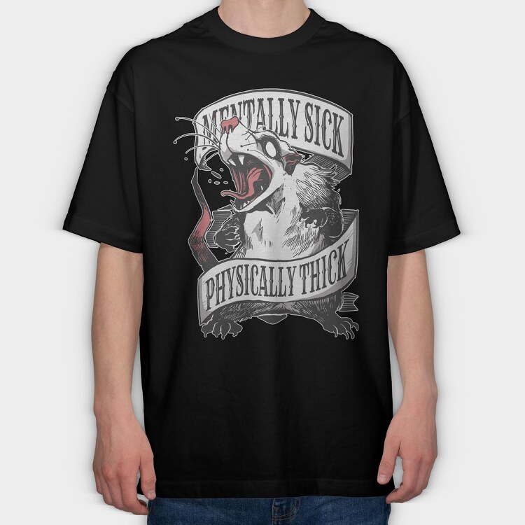 Possum Crazy, Tricou Oversize Barbati (Unisex)