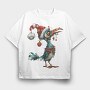 Bird Christmas Hat Ornament, Tricou Oversize Barbati (Unisex)