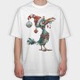 Bird Christmas Hat Ornament, Tricou Oversize Barbati (Unisex)