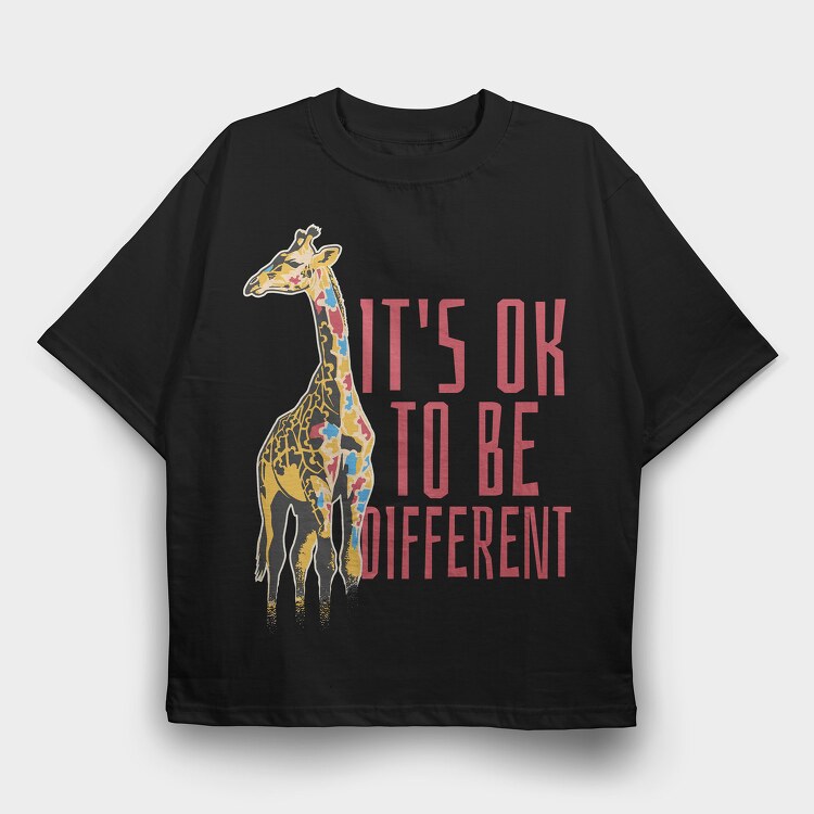 Giraffe Different, Tricou Oversize Barbati (Unisex)