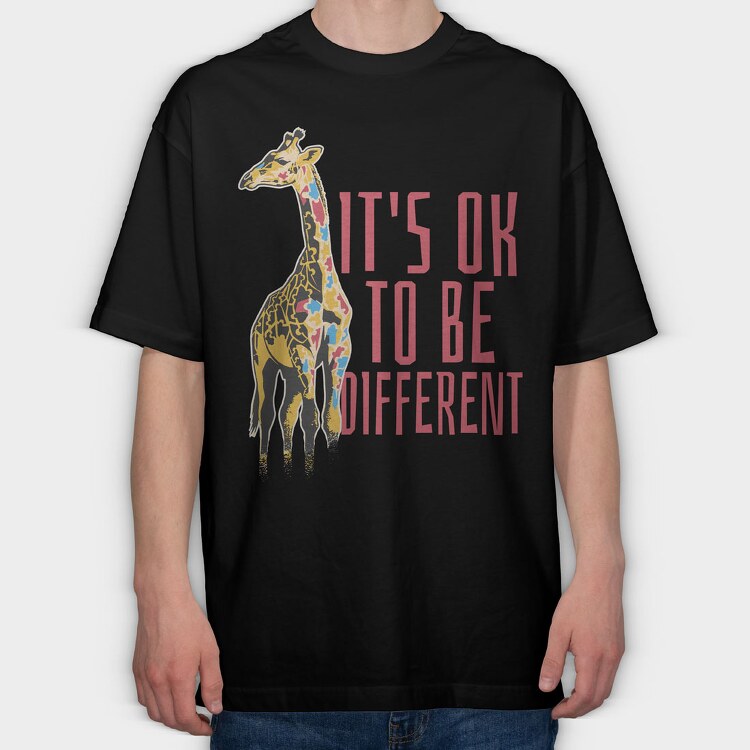 Giraffe Different, Tricou Oversize Barbati (Unisex)