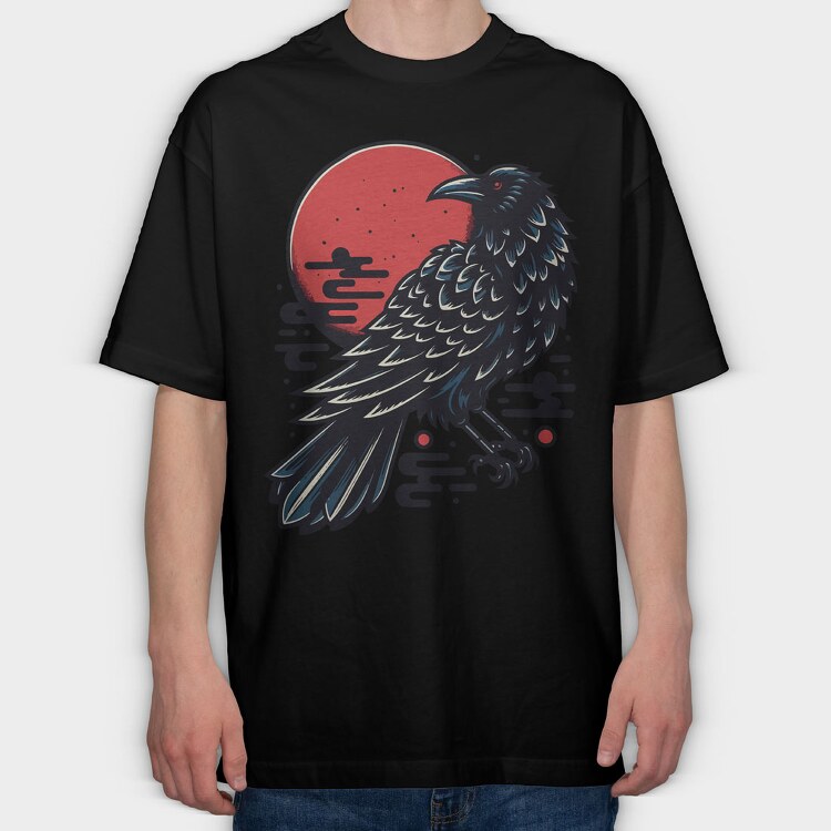 Crow Sunset, Tricou Oversize Barbati (Unisex)