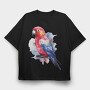 Magnificent Rosella Watercolor, Tricou Oversize Barbati (Unisex)