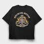 Meditating Skelleton, Tricou Oversize Barbati (Unisex)