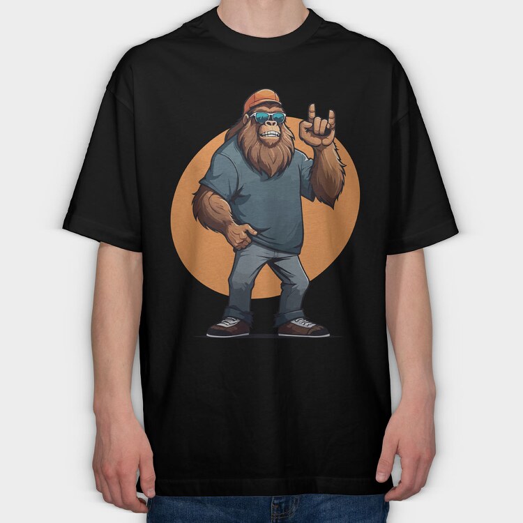 Bigfoot Rock, Tricou Oversize Barbati (Unisex)