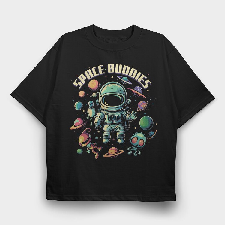 Space Buddies, Tricou Oversize Barbati (Unisex)
