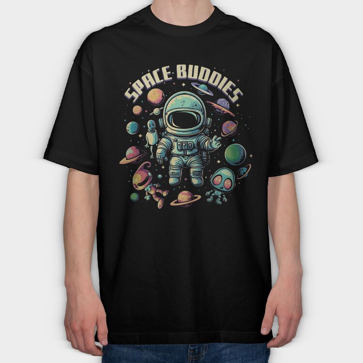 Space Buddies, Tricou Oversize Barbati (Unisex)