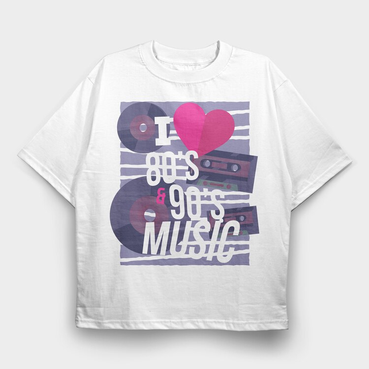 80 S and 90 S Music, Tricou Oversize Barbati (Unisex)