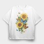 Sunflower Butterfly, Tricou Oversize Barbati (Unisex)