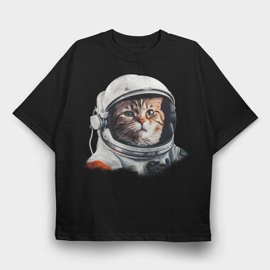 Realistic Astronaut Cat, Tricou Oversize Barbati (Unisex)