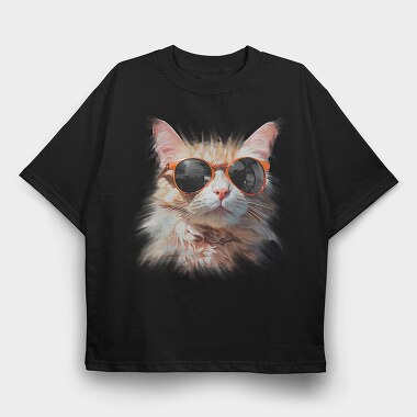 Sunglass Cat, Tricou Oversize Barbati (Unisex)
