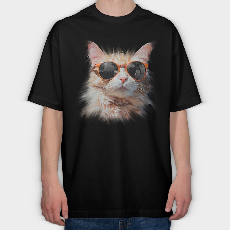 Sunglass Cat, Tricou Oversize Barbati (Unisex)