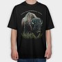 Realistic Bison, Tricou Oversize Barbati (Unisex)