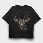 Realistic Deer, Tricou Oversize Barbati (Unisex)