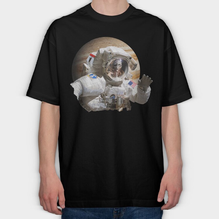 Alien Astronaut, Tricou Oversize Barbati (Unisex)