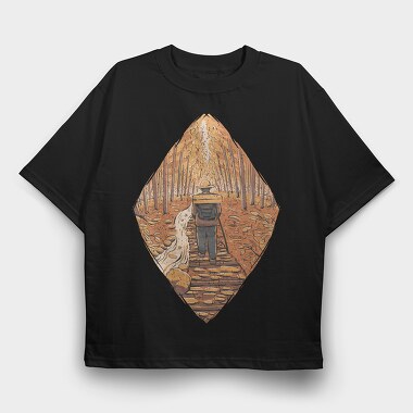 Hiker Autumn Path, Tricou Oversize Barbati (Unisex)