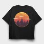 Sunset Trees, Tricou Oversize Barbati (Unisex)