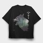 Realistic Forest Wolf, Tricou Oversize Barbati (Unisex)