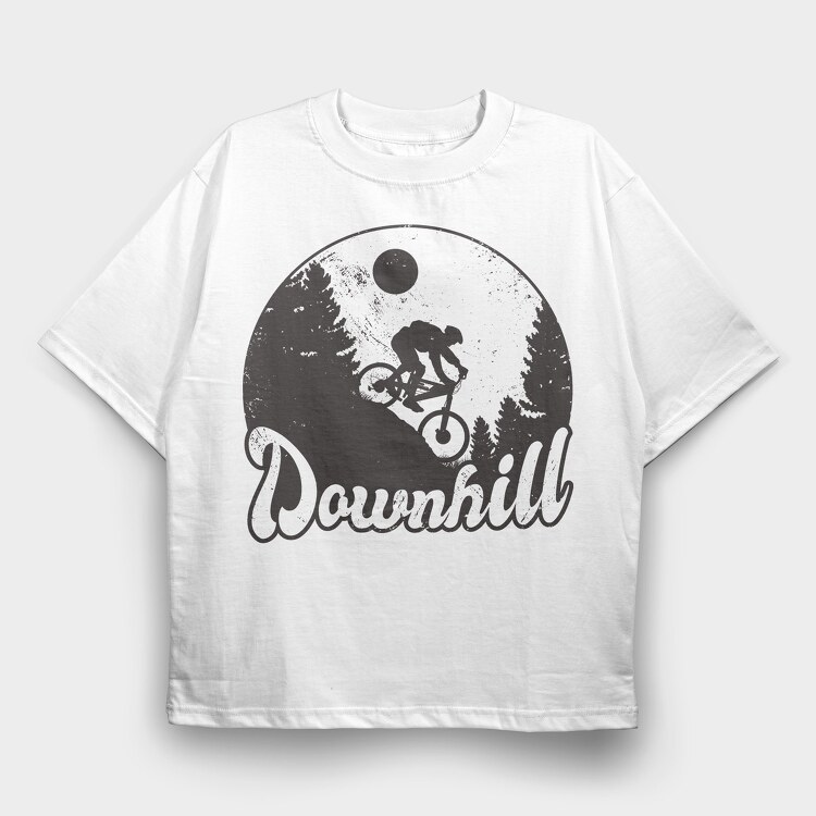 Downhill Monochrome, Tricou Oversize Barbati (Unisex)