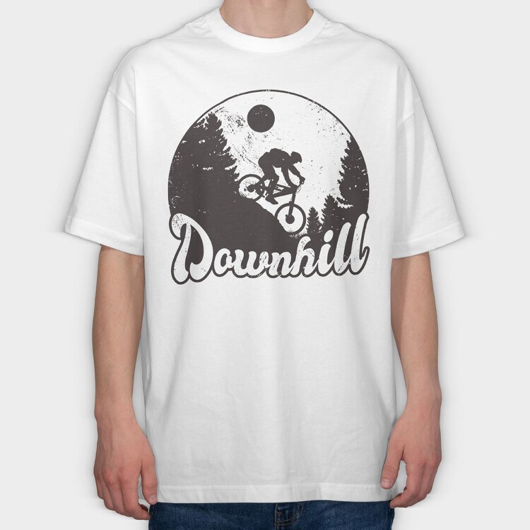 Downhill Monochrome, Tricou Oversize Barbati (Unisex)