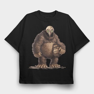 Alien Bigfoot Costume, Tricou Oversize Barbati (Unisex)