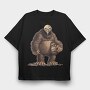 Alien Bigfoot Costume, Tricou Oversize Barbati (Unisex)