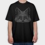 Realistic Fox Monochrome, Tricou Oversize Barbati (Unisex)
