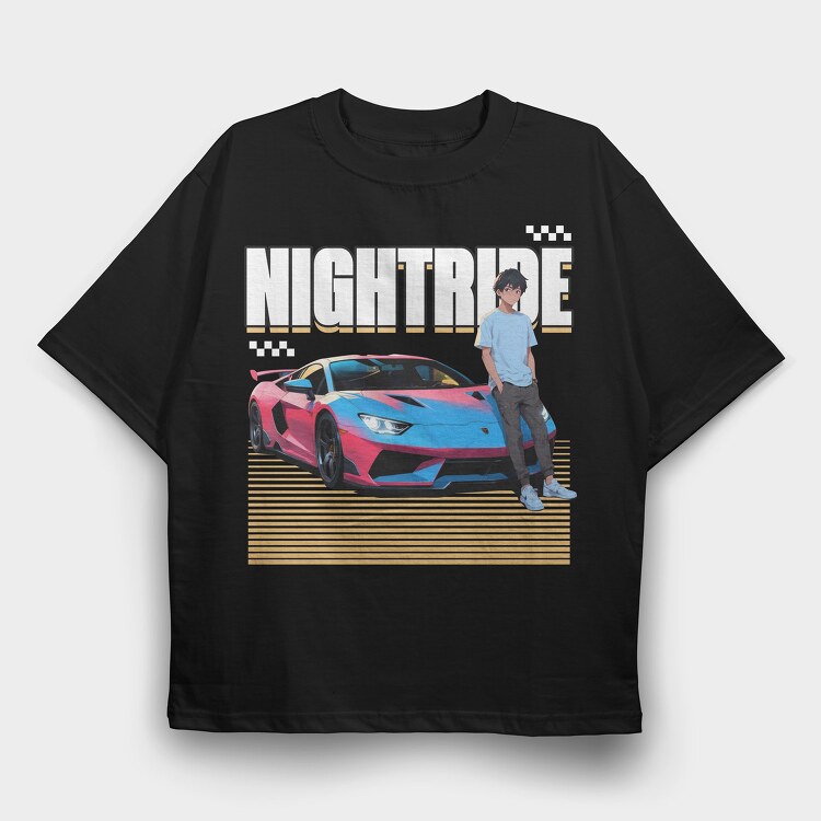 Supercar Japanese Car, Tricou Oversize Barbati (Unisex)