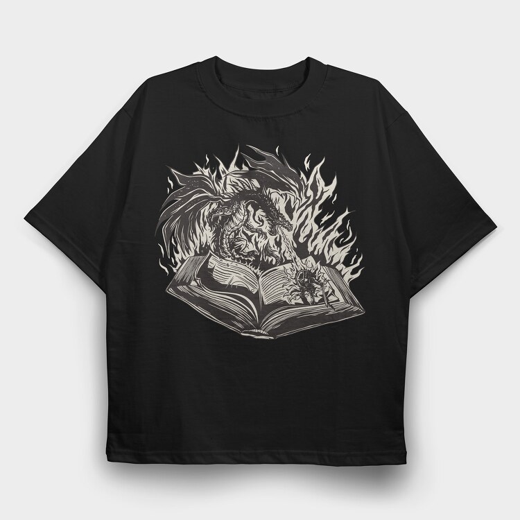 Dragon Book, Tricou Oversize Barbati (Unisex)