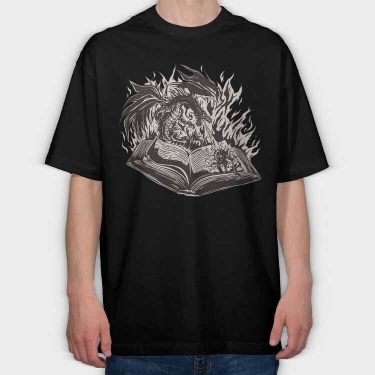Dragon Book, Tricou Oversize Barbati (Unisex)
