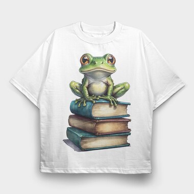 Realistic Frog Books, Tricou Oversize Barbati (Unisex)
