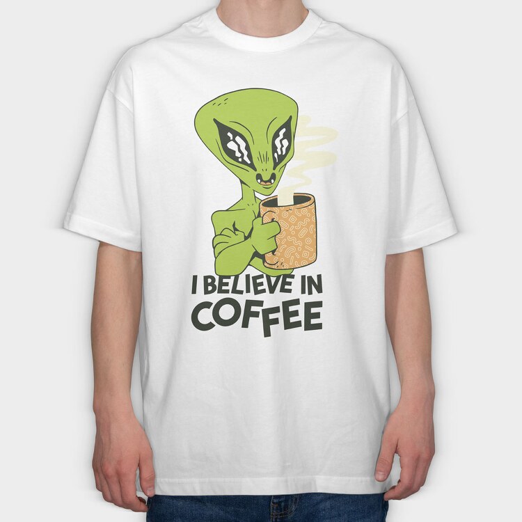 Alien Coffee, Tricou Oversize Barbati (Unisex)